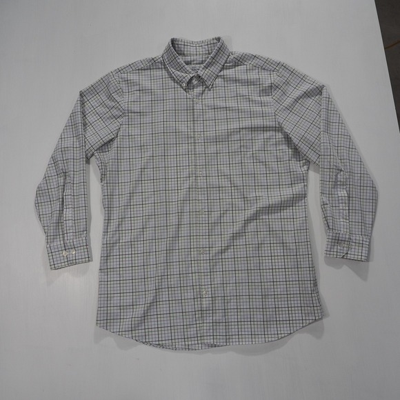 Mizzen Main Shirt Mens XL Trim Fit Blue Green Plaid Leeward Collection USA Made - Picture 14 of 14